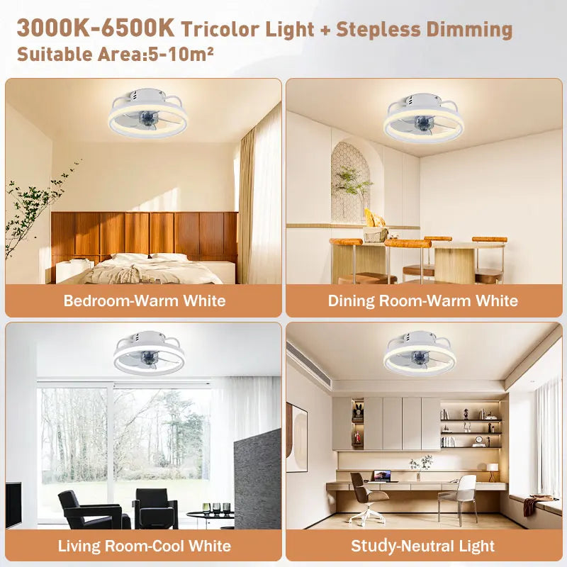 SmartLife™ - Smart Bladeless LED Fan and Light