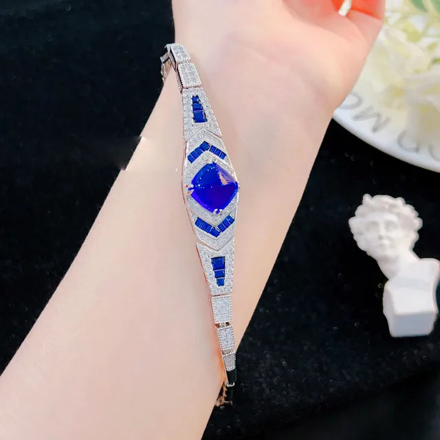 FancyBrace - Mojito Green Snake Pattern Gem Bracelet