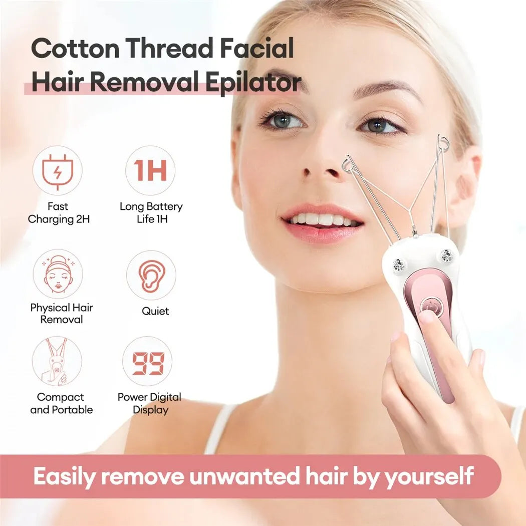 SilkThread™ - Electric Cotton Thread Facial & Body Hair Remover