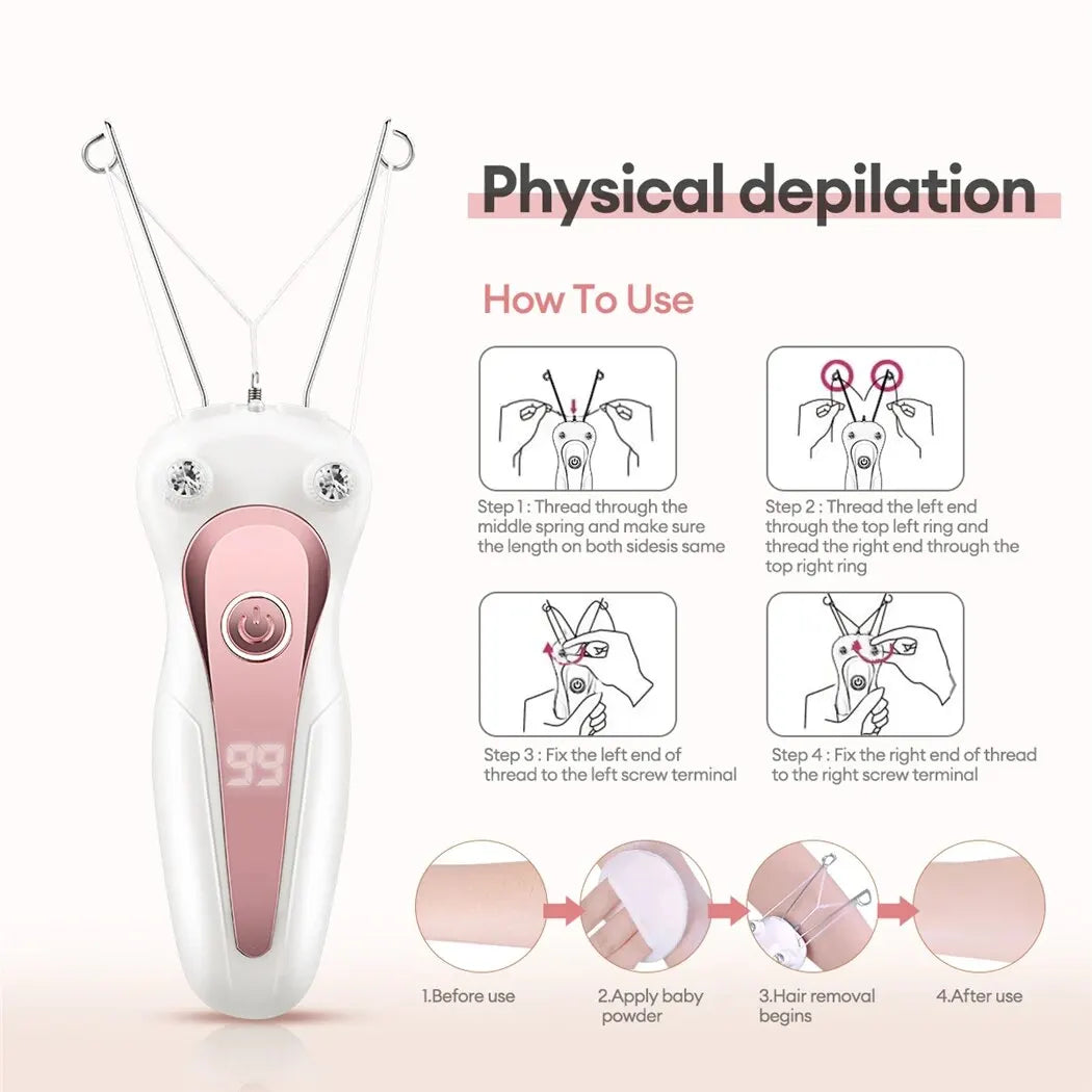 SilkThread™ - Electric Cotton Thread Facial & Body Hair Remover
