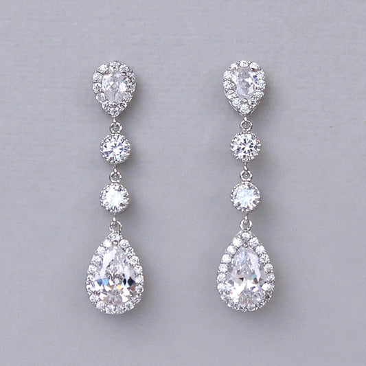 FancyearRings - Dangle Earrings with Dazzling Cubic Zirconia