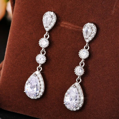 FancyearRings - Dangle Earrings with Dazzling Cubic Zirconia