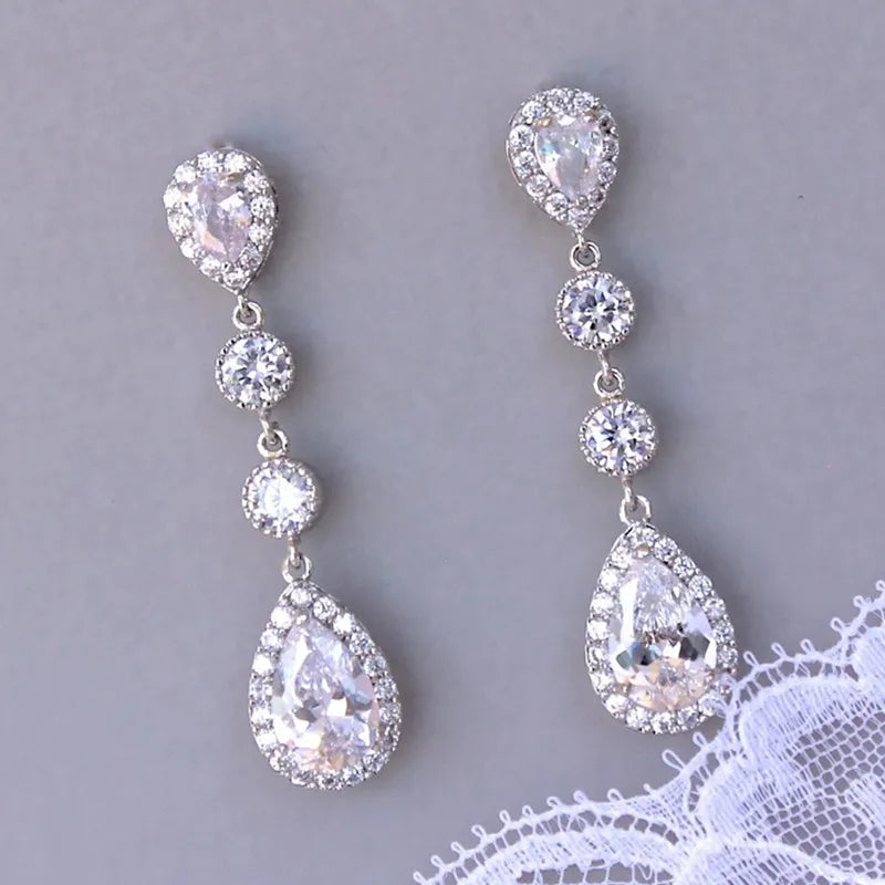 FancyearRings - Dangle Earrings with Dazzling Cubic Zirconia