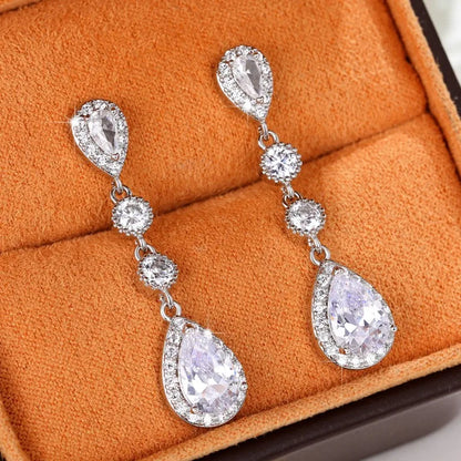 FancyearRings - Dangle Earrings with Dazzling Cubic Zirconia