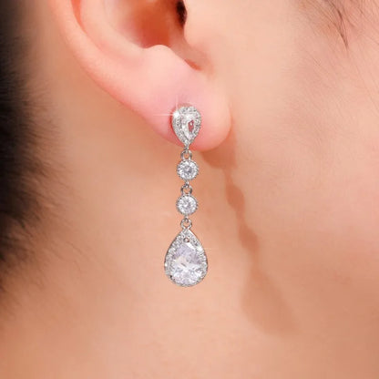 FancyearRings - Dangle Earrings with Dazzling Cubic Zirconia