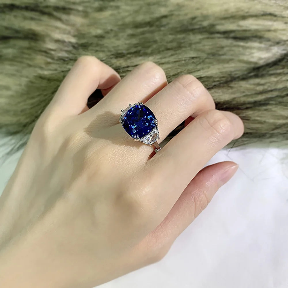 FancyRing -  Oval Cut Blue Sapphire Engagement Ring