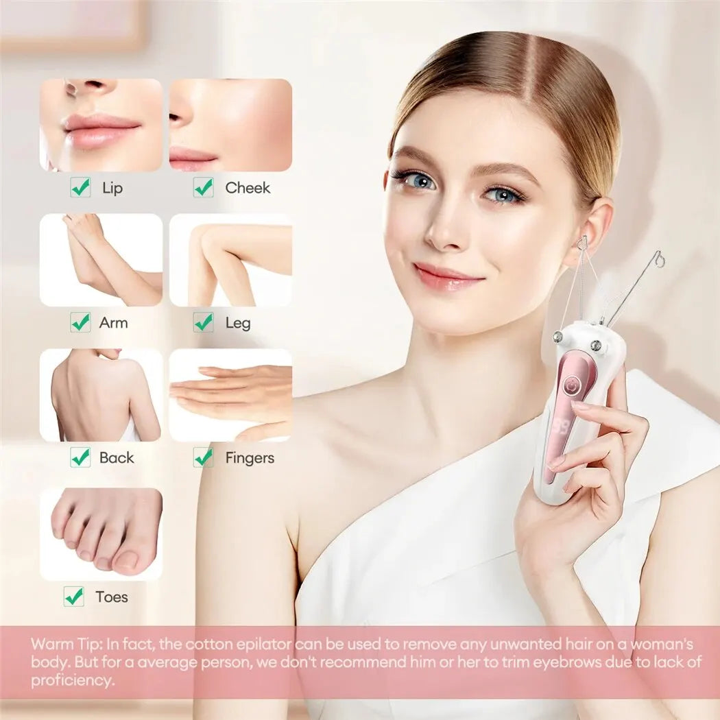 SilkThread™ - Electric Cotton Thread Facial & Body Hair Remover